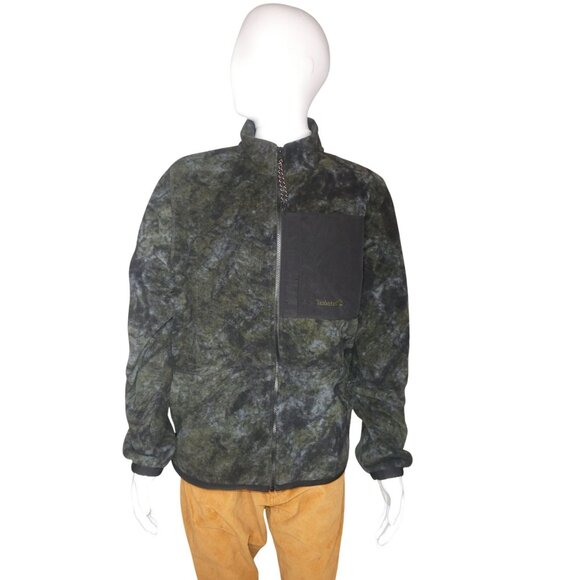 Timberland Men's Polartec Mix Media Full-Zip Fleece  Army Green - Picture 2 of 7